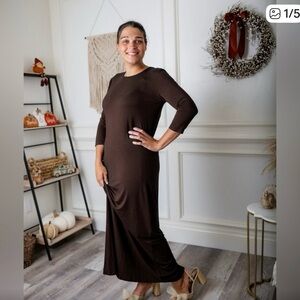 Elegant Brown Maxi Dress